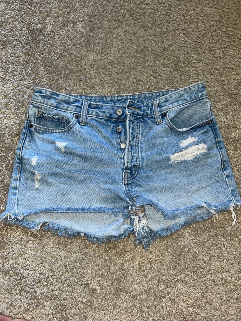 Old Navy Light Blue Distressed Denim Cutoff Shorts